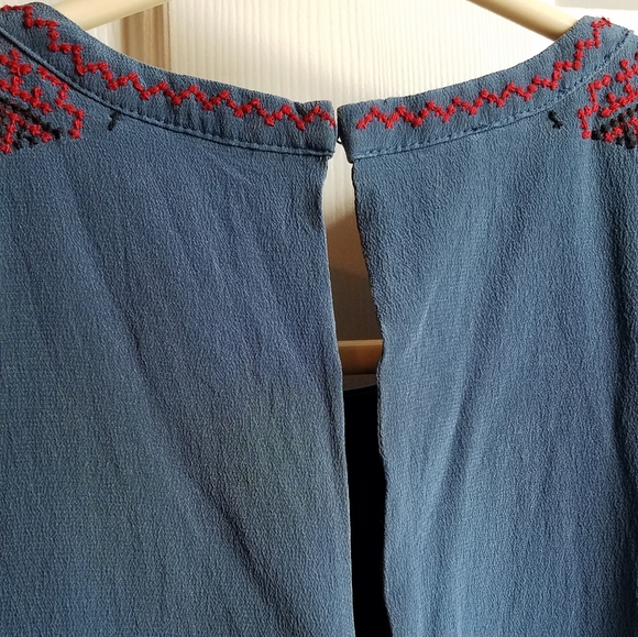 EUC Madewell Embroidered Silk Tunic Dress - Picture 4 of 9